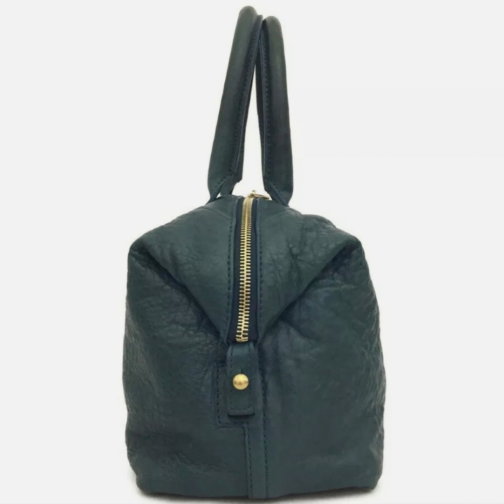 SAINT LAURENT GREEN RIVE GAYCHE LEATHER BOSTON HAND BAG/R0487 - Picture 3 of 14